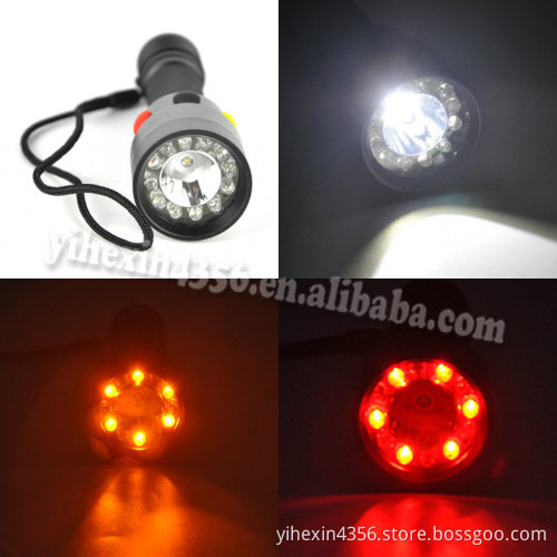 High Quality Red Yellow Light Flexible Magnetic Signal Flashlight